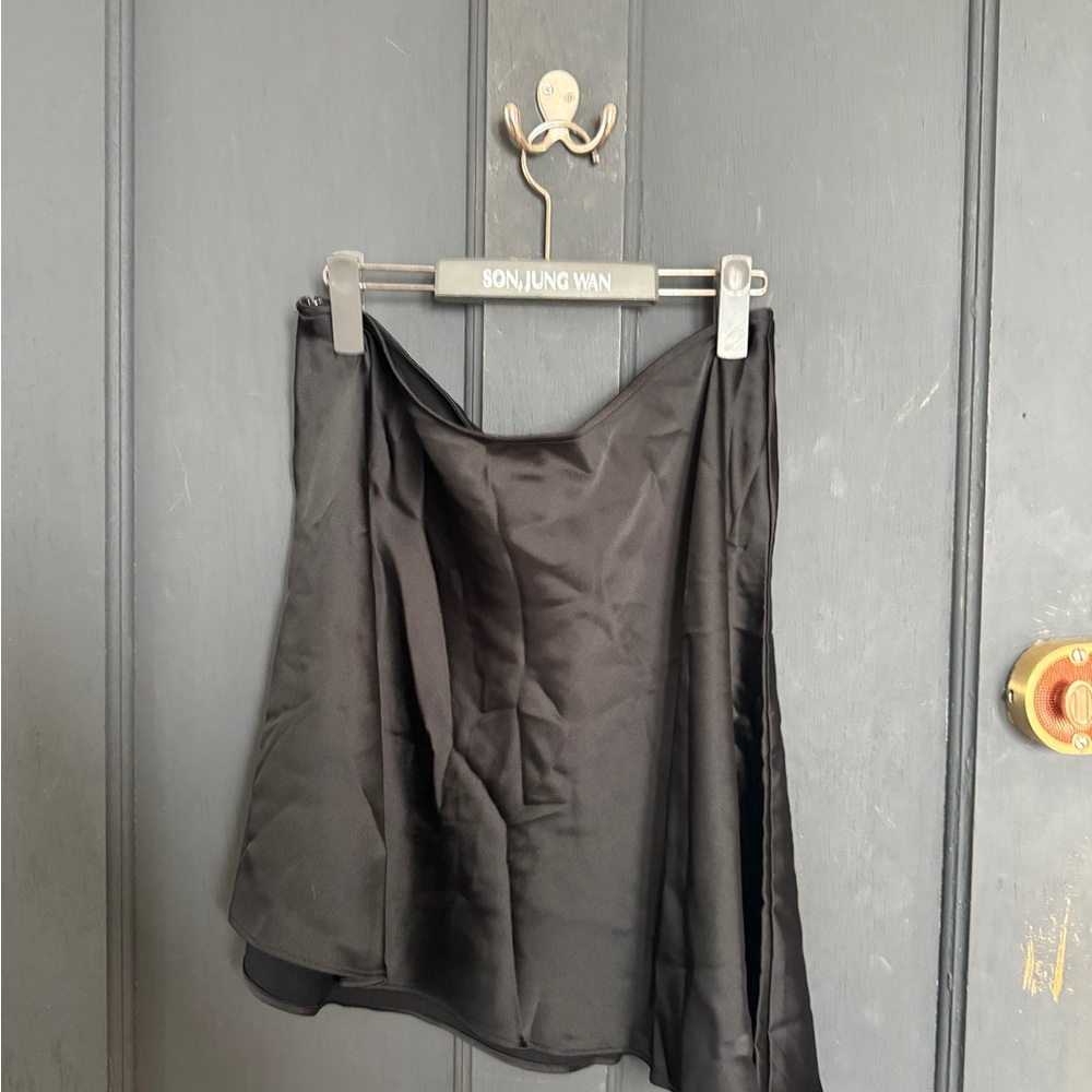 WeWoreWhat Asymmetrical Black Women's Slip Skirt